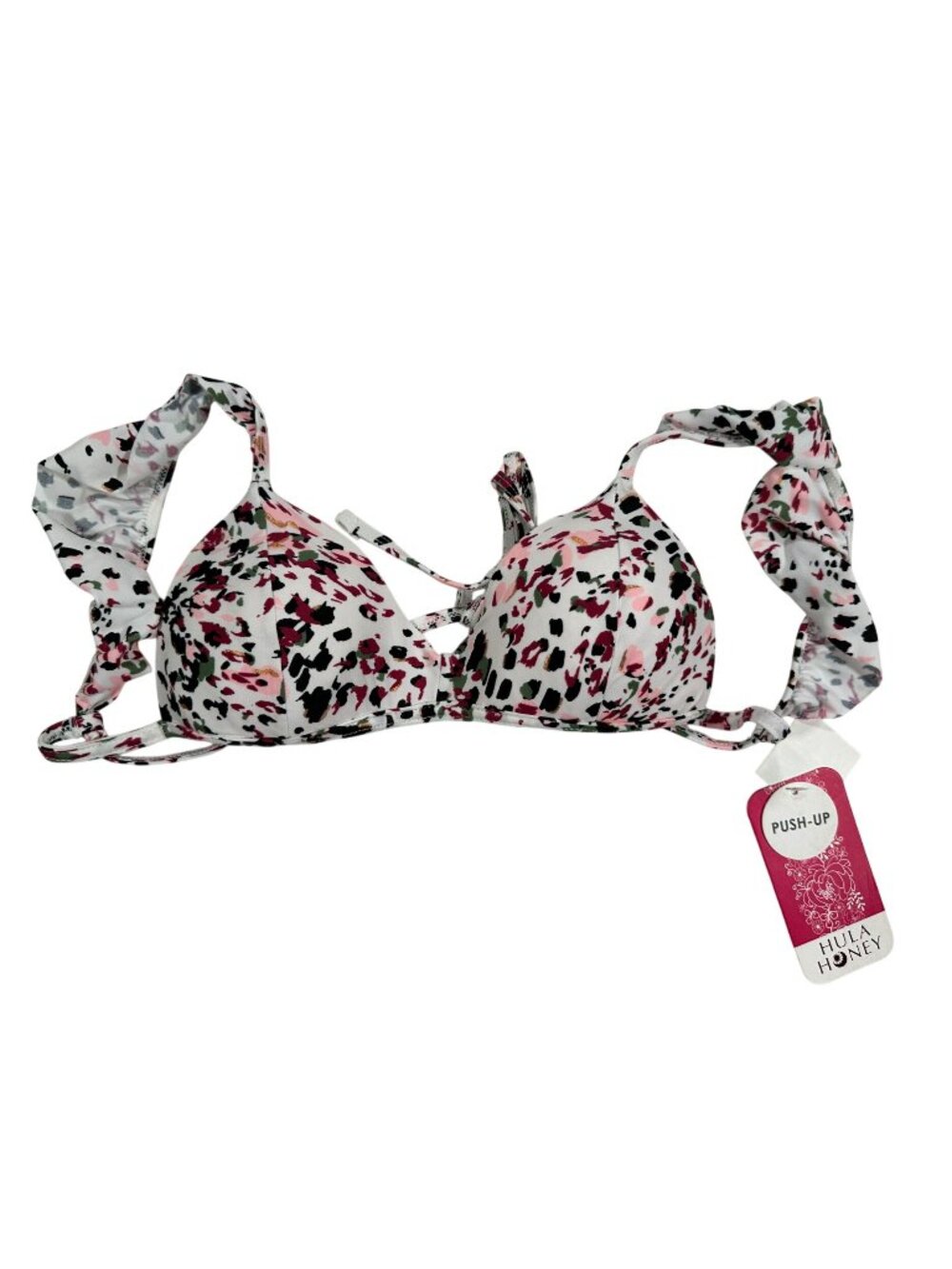 Hula Honey Push-Up Leopard Print Bra XS Adjustable Straps  Multicolor New